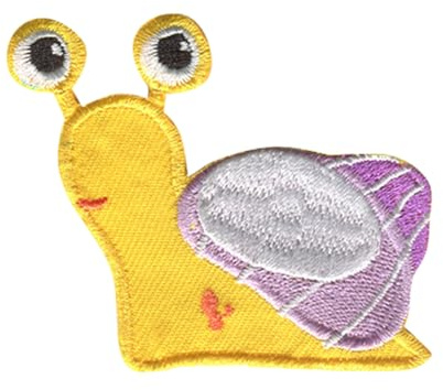 Catch the Patch Schnecke Aufnäher zum Aufbügeln 6 x 4,9 cm Bügelbild für Kinder Mädchen mit Lieblingstier Statement, Bügelpatch Patches Bügelflicken