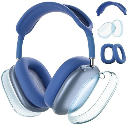 VISOOM Case für Airpods Max Kopfhörer, weiche TPU und Silikon Schutzhülle für Apple Airpod Max Zubehör Cases(Blau)