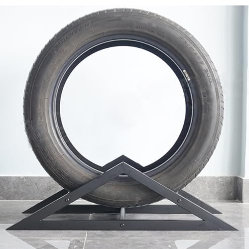 Reifenregal Reifenständer Felgenbaum Reifenbaum Vertikal Reifenlagerregal, Schwarz Einzelreifen-Messestand für Garage / Autowerkstatt / Keller / Werkstätten / Werkzeugbibliothek, Stabile Dreiecksstruk