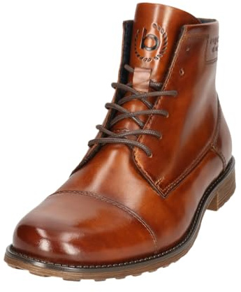 bugatti Bottines à lacets pour homme avec fermeture éclair - Look professionnel - Cognac - Taille 41 EU, cognac, 41 EU