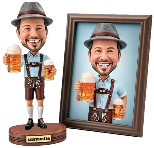 mydedor Individuelle Wackelköpfe, personalisierte, vollständig angepasste digitale Wackelköpfe, Figurenstatuen, Oktoberfest, Karneval