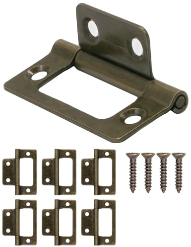 FUXXER 6x Antike Scharniere, Metall-Scharniere, Eisen-Optik, Vintage Bronze, 52x39mm, 6er Set