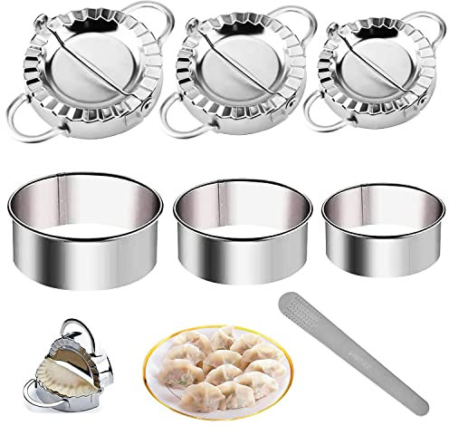 Xmart 7 Pezzi Stampo per Ravioli Dumpling Maker Set Stampo per Gnocchi in Acciaio Inossidabile Adatto per Cucina Negozio Per la Colazione (3 Diverse Dimensioni)