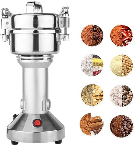 High Speed Electric Grainmill Grinder Stainless Steel Electric Spice Herb Cereals Coffee Rice Corn Sesame Soybean Flour Powder Machine Commercial Home Clinic Pharmacy