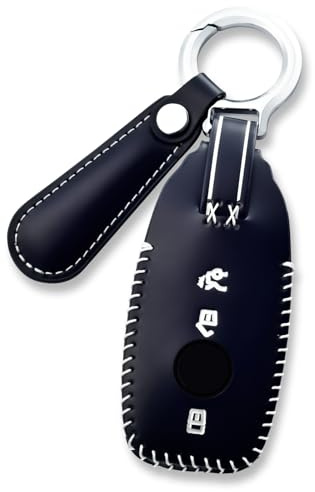 OFFCURVE Coque Cle Cuir Cordovan, Etui Cle avec Porte Clef Apte à Mercedes Benz Class A B C E G S CLA CLE CLS GLA GLC GLE GLK