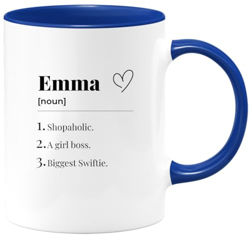 quotedazur Café-Croissant - Mug Personalizado Con Nombre Mujer Definición Y Corazón Taza De Café Personalizada Para Regalos De Amigas Cumpleaños Y Días Especiales