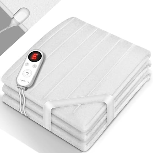 sinnlein® Wärmeunterbett 150x80cm mit Abschaltautomatik 3 Heizstufen Timer | Heizdecke Wärmebettunterlage fürs Bett | Wärmedecke Unterbett Wärmeauflage mit Überhitzungsschutz aus weichem Vlies, waschbar