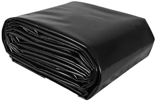 Revestimiento de estanque de peces de caucho negro con membrana para estanques de piscinas, revestimiento de estanque de HDPE resistente, lona de base para jardín, para arroyos, fuentes y cascadas(3x4