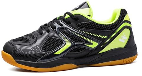 sekiueo Tischtennis Schuhe Männer Frauen Anti-Slip Badminton Schuhe Court Sport Schuhe Für Gehen Laufen Tennis,Schwarz,44 EU