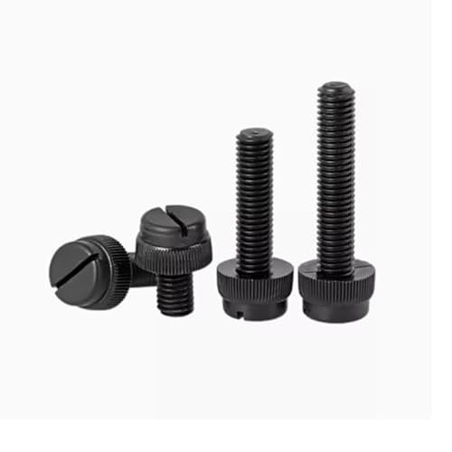 YINGDLEB 10–50 Stück M3 M4 M5 M6 M8 Schwarze Schlitz-Nylon-Rändelschraube PA66 Nylon-Kunststoff-Handdrehschraube Computer-Handschrauben(M3x12 (50pcs))