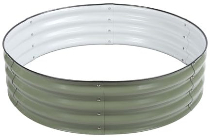Yctze Kits de Lit de Jardin Surélevés Ovales pour Légumes et Fleurs - Jardinière en Acier Inoxydable pour Une Utilisation en Plein Air, 11 Pouces de Hauteur, Assemblage Facile (Vert Clair)
