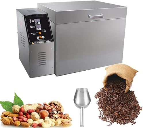 RSPPPJQ Tostador de café eléctrico, Temporizador y Temperatura Ajustables, Tostador de café de Acero Inoxidable, for tostar Granos de café, castañas y Cereales.(4000g)