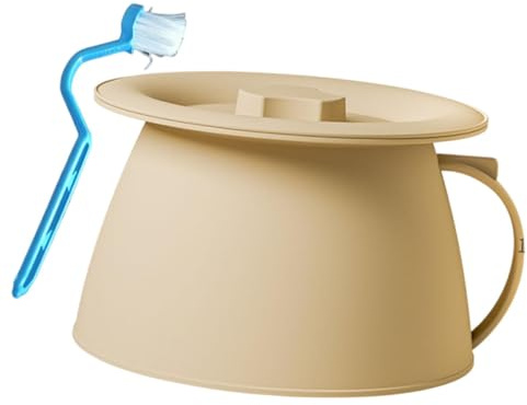 predolo Inodoro portátil con tapa para escupidera, urinario nocturno engrosado, multifunción, para el hogar, para mujeres y hombres, Amarillo