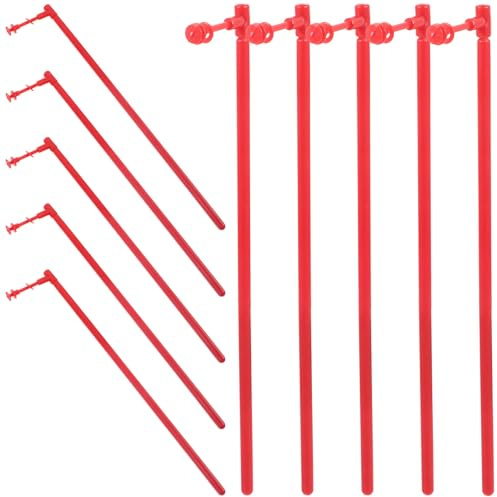 DOITOOL Tiges de Moulin à Vent en Plastique Rouges 10 Pièces pour Fabrication DIY Jardin Extérieur, Barres Légères Compactes et Stables, Accessoires pour Sculptures Éoliennes Décoratives