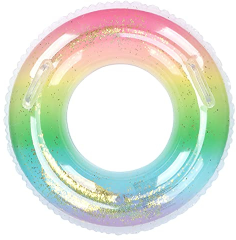 Anello da nuoto gonfiabile colorato per i bambini che si divertono con il giocattolo dell'acqua della piscina circolare di nuoto in vacanza al mare