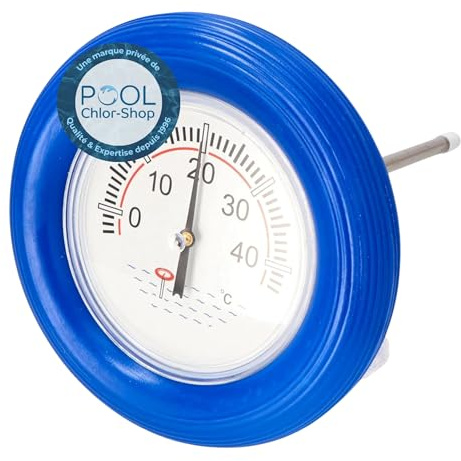 Duraol Pool Thermometer mit Schwimmring I Wasserthermometer für Pool/Badewanne/Teich & Schwimmbad I Badewasser Thermometer mit Befestigungsschnur I Analoger Wassertemperaturmesser