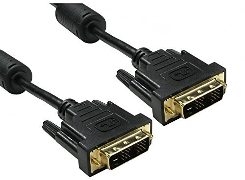 rhinocables DVI Cable, DVI to DVI Cable, Single Link Cable, 18 +1 Digital 19 PIN, Male-to-Male DVI Lead, Gold Contacts - Suitable for Home and Office Use (5m)
