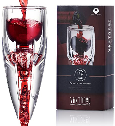 Vintorio Wine Aerator Omni Edition - Premium Decanter for Wine Lovers - with Gift Travel Pouch and Stand