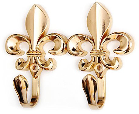Wandhaken, Raffhalter für Vorhänge, Blumenform, aus Zinklegierung, 2 Stück gold