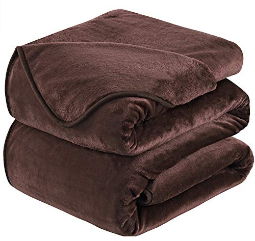 HOZY Coperta Plaid di Pile Marrone 230x270cm Letto Matrimoniale - Calde Plaid da Divano Coperte Super Morbido