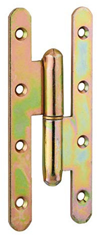 THIRARD - Paumelle de Paris pour Porte d'Entrée et Intérieur - Acier Zingué - Droite - Fixation 3 ou 4 Trous - Installation Facile - 140 x 55 mm - Jaune / Doré