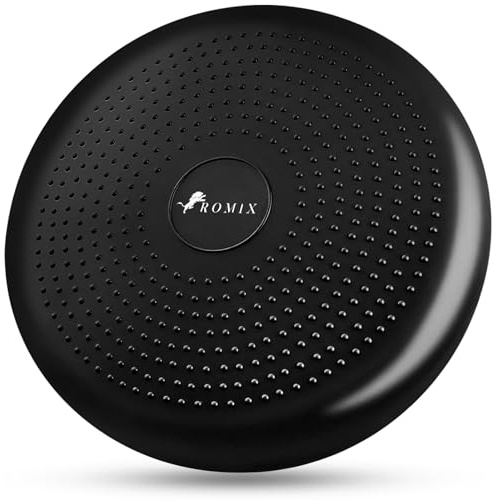 ROMIX Wobble Cushion 34 cm, Inflatable Balance Disc with Pump, Non-Slip | Stability Cushion for Sitting, Balance, Core Training, Home Office Chair, Fitness, Yoga, Exercise and Daily Posture Awareness