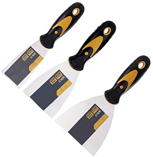 3 Stück Schabern und Spachteln Wandabstreifern Set Anti-Rutsch-Kunststoffgriff Universelles Set Wandfarbe Schrapper mit Anti-Rutsch-Kunststoffgriff, der DIY Werkzeug