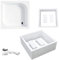 VBChome Duschwanne 70x70 Quadrat mit Träger Weiß Stabil Glatt Dusche Styroporträger Ablaufgarnitur Duschkabine Duschtasse Acryl Rechteck Befliesbar Tief Syphon Viega Domoplex