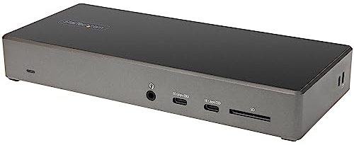 StarTech.com USB C Dock (DK31C2DHSPDUE) Dreifache 4K Monitor USB Typ-C Dockingstation - 100W Power Delivery - DP 1.4 Alt Mode & DSC, 2x DisplayPort 1.4 / HDMI 2.0 - 6x USB (2x 10Gbps) - Windows/Chrome