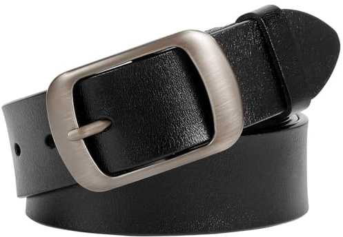 JASGOOD Women Leather Belts for Jeans Pants Fashion Dress Belt for Women with Solid Pin Buckle