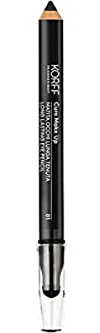 KORFF Augenstift mit langem Halt, weich mit Schornstein für unendliche Schattierungen, Formel mit Hyaluronsäure und Vitaminen E, Entflammt, Finish Extra Schwarz, Schwarz