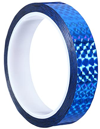PATIKIL 20mm x 50m Prisme Ruban, Holographique Réfléchissant Autoadhésif pour Bricolage Art Artisanat Enveloppe Décoration, Bleu