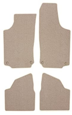Premium Velourmattenset für Opel Corsa C Bj. 2000 – 2006 PREM BEIGE runde Befestigungen Veloursfussmatten Automatten Passform Neu