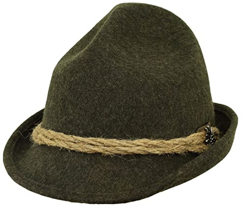 MELEGARI Tiroler Hut Dreispitzhut Edelstern | Berghut | Alpin Cap | Herren Damen | Sommer/Winter, grün, 58