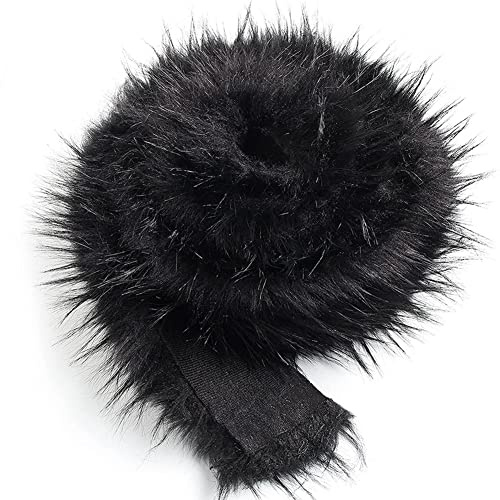 JAWSEU Kunstpelz Band, Kunstfell Bordüre Stoff Bordüre Rolle für Dekor, Plüsch Wichtel Bart, Kunstfell- Borte zum Selbernähen für Kostüme Basteln Mäntel (7CM*100CM)