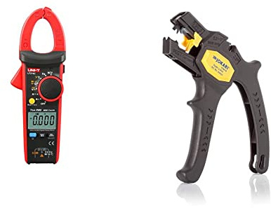 UNI-T UT216C True RMS 600A Digitale Strommesszange Voltmeter Amperemeter Auto Range Tester & JOKARI 20050 Abisolierzange Super 4 plus, Schwarz, 1 Stück