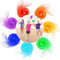 EHIOG 7 Piezas Pañuelos de Baile,Pañuelos Colores,Pañuelos de Gasa,para Niños Chicas Actividades de Fiesta Decoración y Juegos Accesorios,45 x 45 cm(7 Colores)