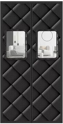 WHYATT Door Curtain, Schalldicht, Geräuschreduzierung, Winddicht, Wasserdicht, Türvorhang, Lärmschutz, Kälteschutz (Color : Black, Size : 39.4x90.5in/100x230cm)