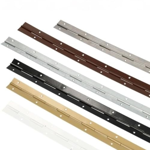 Continuous Piano Hinge Steel Metal Strap Iron for Cabinet Door DIY 1 Meter (2, Black)