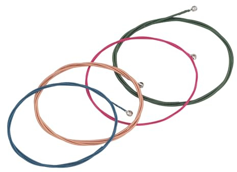 4 Stück Bunte E-Bass Saiten Set mit Klarem Hellen Sound Metal Gitarren Saiten Ersatz für Instrument