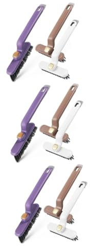 TOPBATHY 3 Set Di Spazzole Per Pavimenti Con Manico Spazzola Per Fessure Spazzola Per Fessure Girevole Per Finestre Scanalature Piastrelle Della Doccia 3 Pezzi*3