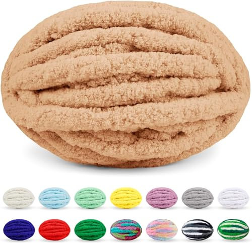 fwqnvSI Grobes Wollgarn, 250 g, x 2, Strickwolle, grobes Garn, mehrfarbiges Strickgarn for Häkeln, Garn for Armstricken, Strickgarn, DIY-Basteln/Pullover/Decken und Schals, Mütze (Farbe: /1919
