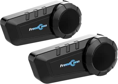 FreedConn KY PRO Motorcycle Helmet Bluetooth Headset, Motorbike Headphone with CVC Noise Cancellation, Stereo Music & Share, Support 6 Riders 3937 Ft/1200m Intercom Conversation, IP65 (KY PRO 2 Pack)