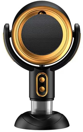 dijiusidy Tragbare Dunstabzugshaube, 2 Geschwindigkeiten, Winkelverstellbar, Abnehmbar Desktop USB Mobile Dunstabzugshaube für Familie, Indoor-Grill, Camping (Schwarzgold, Plug-in-Modell)