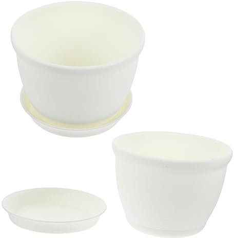 CIMAXIC Kunstpflanzen Blumentopf Mit Ablage Balkon-blumenbehälter Pflanztopf Aus Kunststoff Für Zimmerpflanzen Und Garten