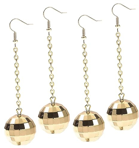 OATIPHO 2paare Disco-kugel-ohrringe Für Damen Spiegelkugel-ohrringe Aus Harz Und Kunststoff Lustige Baumelnde Ohrhänger Für Partys Hochzeiten Jahre-disco-stil