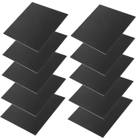 10 Plaques Acryliques Noires 2mm pour Bricolage et Peinture