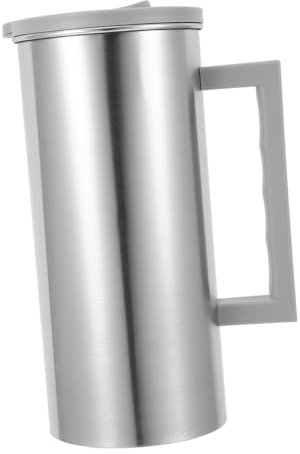 Luxshiny Jarra De Bebida De Acero Inoxidable Con Tapa y Asa Para Agua Fría Jugo Té Helado y Café Caliente Diseño Elegante Para Casa y Oficina