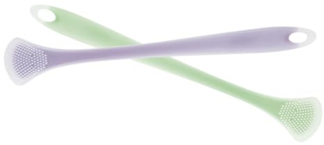 DEARMAMY 2pezzi Raschietto Pulisci Lingua per Adulti di Raschietti Lingua Spazzolino per Strumento in Silicone e Nylon per Rimuovere Rivestimento e Rinfrescare Alito