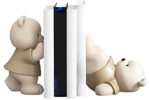 Il libro 'orso termina per gli scaffali, bookend decorativi 'orso,I bambini che leggono il libro finiscono - Decorazioni per libri, decorazioni per la casa, base anti-slittamento, a prova di polvere p